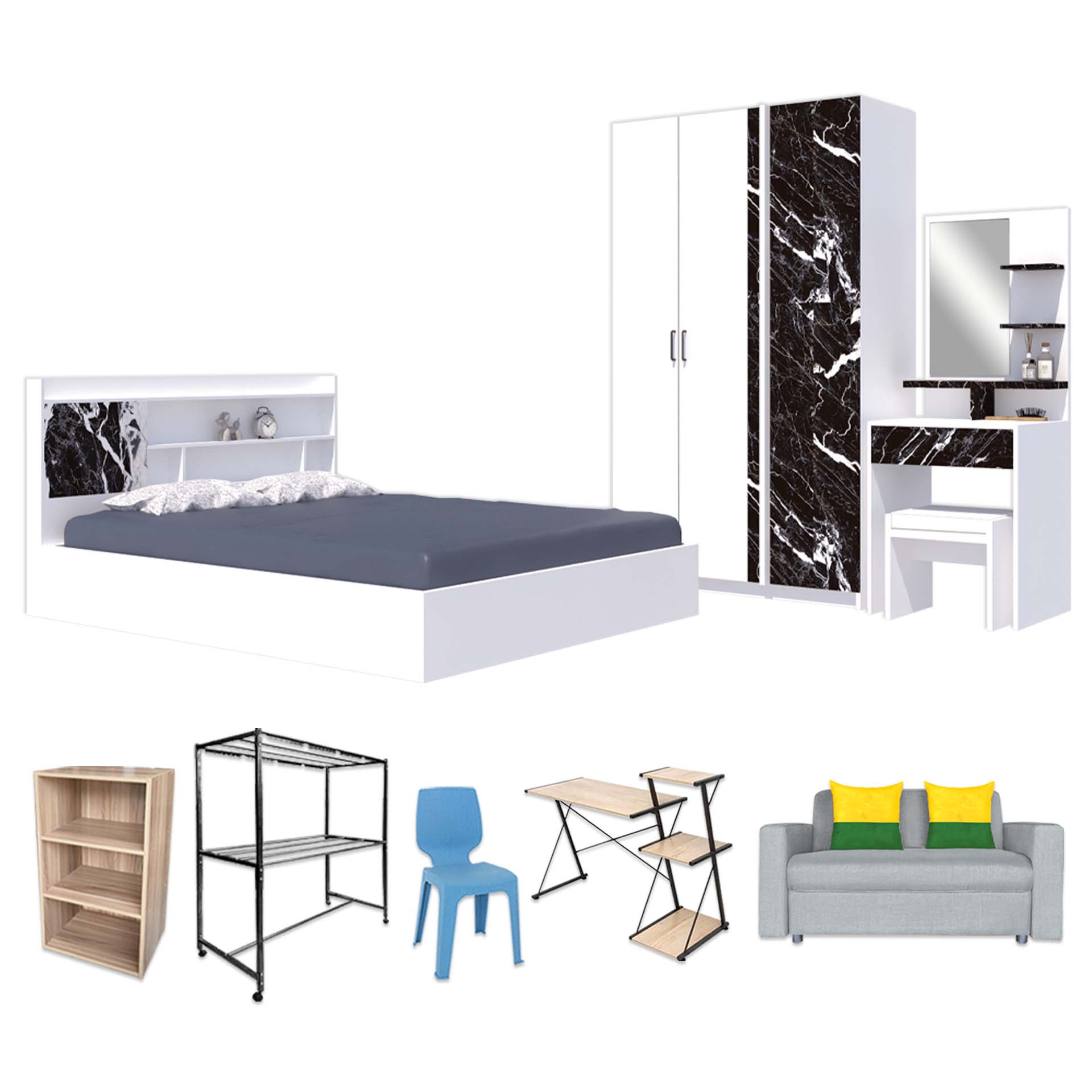 Marble bedroom set 9
