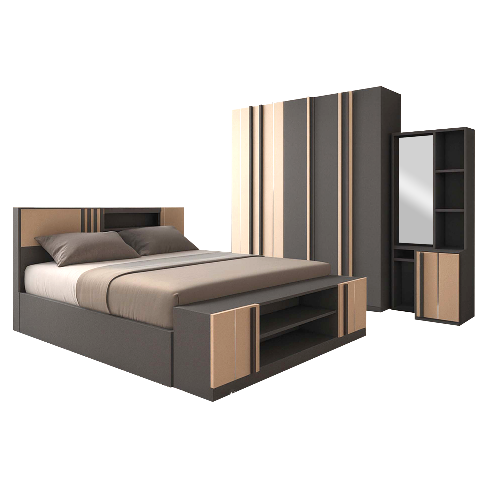 Brown bedroom set 4+1