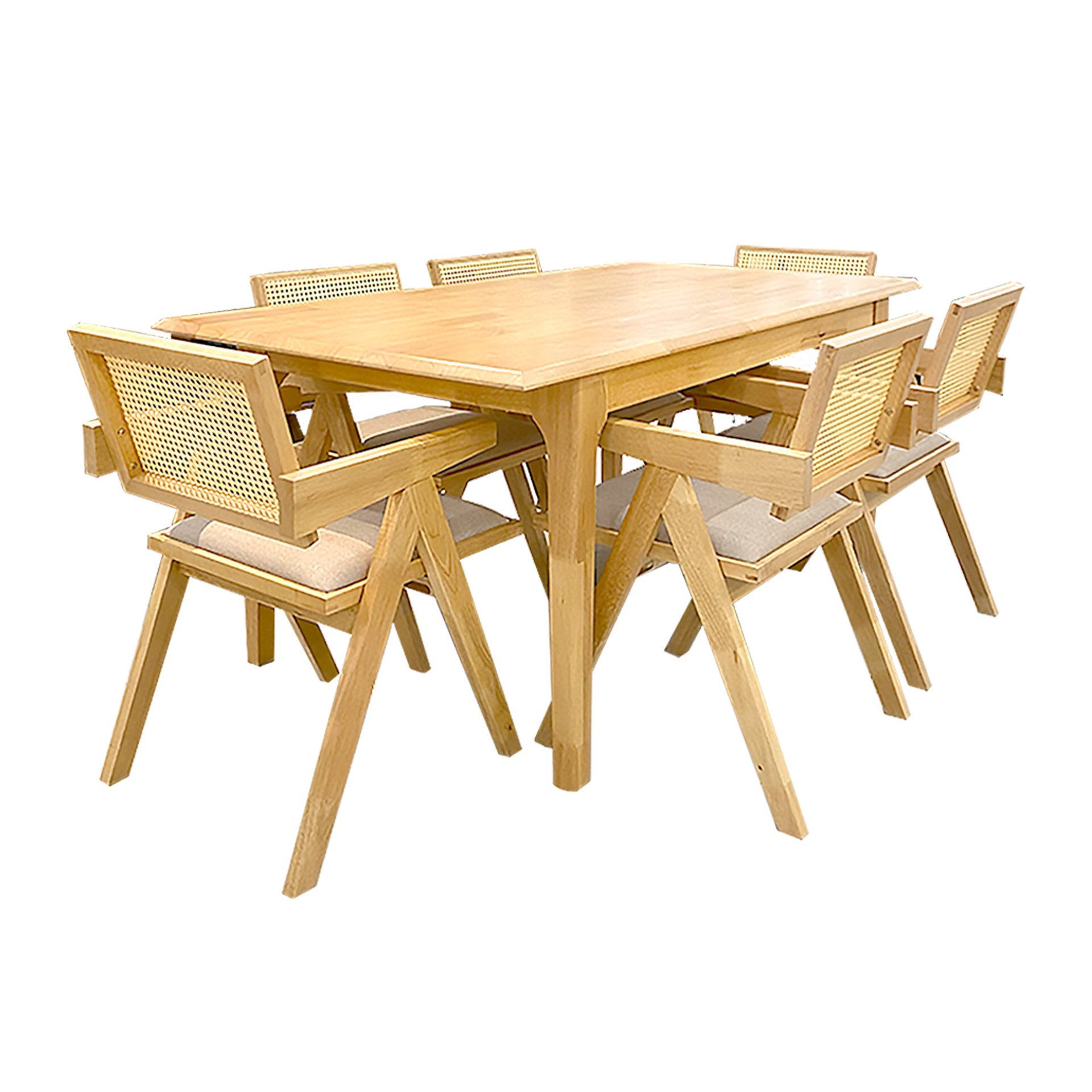 โต๊ะอาหารไม้  รุ่น ทาเคชิ 6  ที่นั่ง