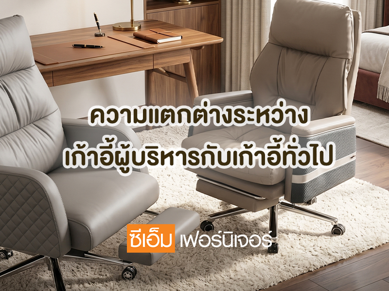 ความแตกต่างระหว่าง เก้าอี้ผู้บริหาร และ เก้าอี้นั่งทำงานทั่วไป