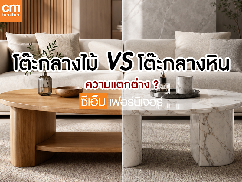 โต๊ะกลาง ไม้ โต๊ะกลาง หิน แตกต่างกันยังไง