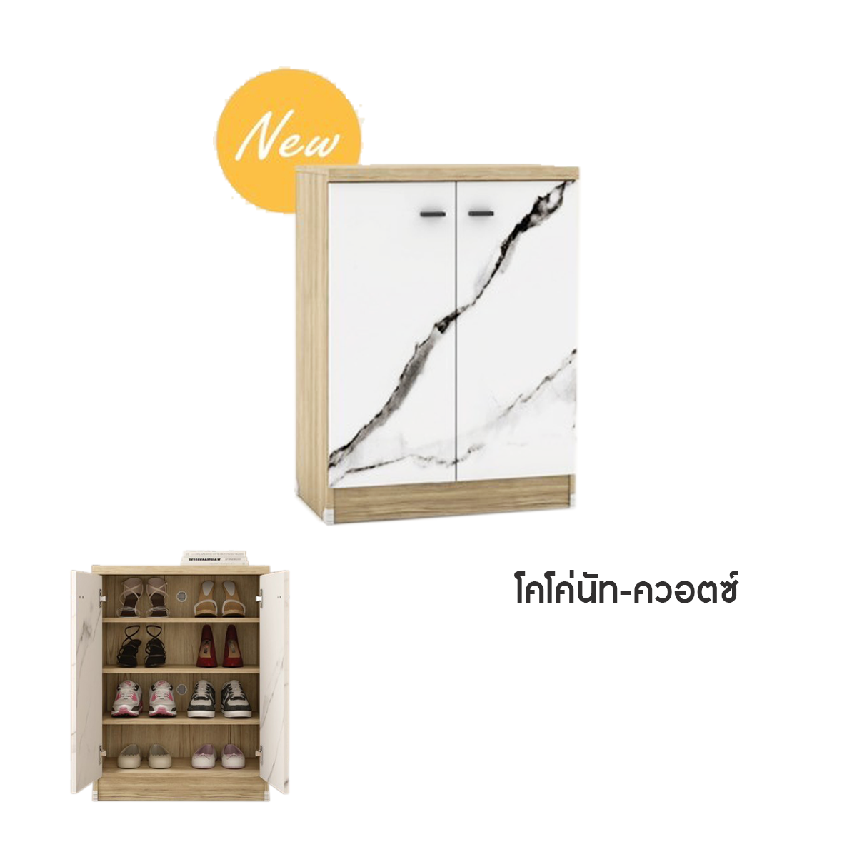 NEW ตู้รองเท้า 2 บาน ​สี CNQZ